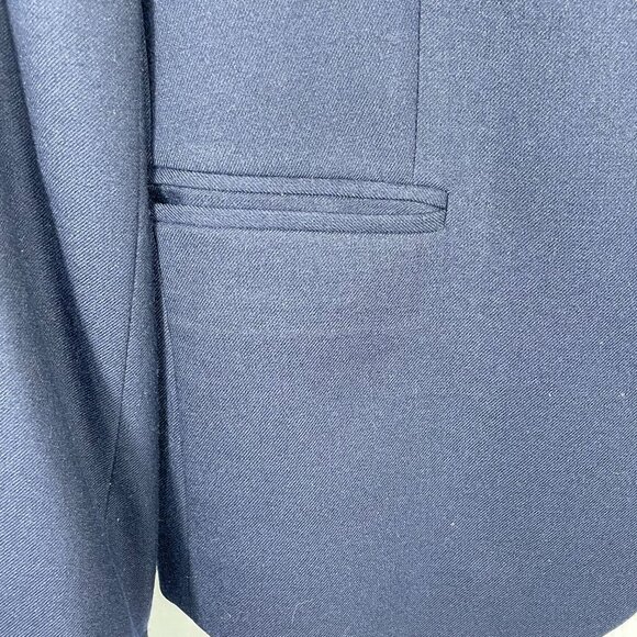 J.Crew Factory Wool-Blend Navy Blue Two-Button Blazer Size 6 Tailored Jacket - Picture 11 of 16